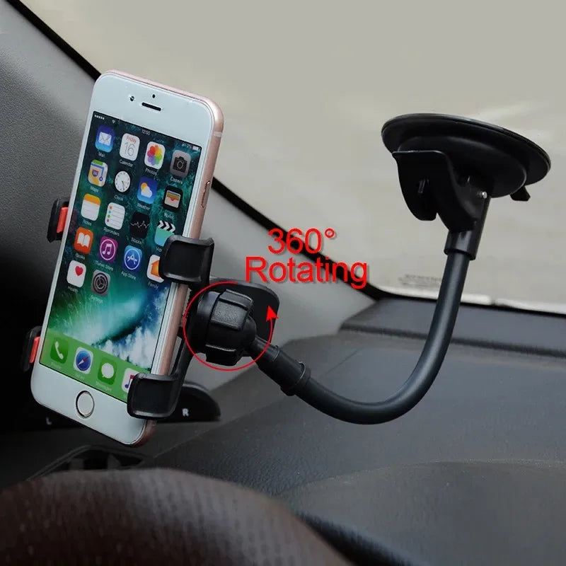 Suporte Telefónico Universal para Carro — Dashboard, Para-brisas e GPS 360°