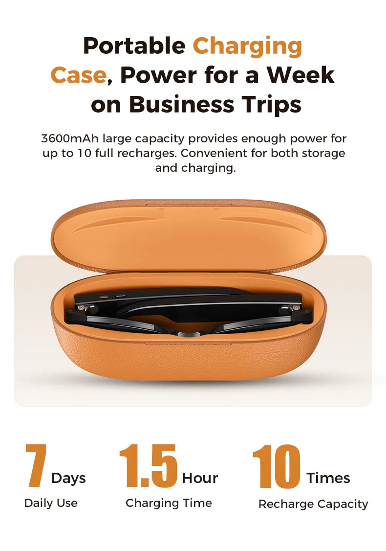 Oculos Inteligentes IA 2026 com Câmara 5MP, Tradução em Tempo Real e Power Bank 3600mAh