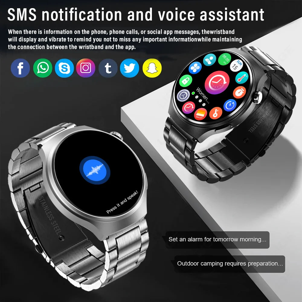 Smartwatch GT4 HD 1.52'' com Chamadas Bluetooth e Assistente de Voz