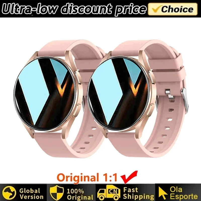 Smartwatch Ultra Fino em Aço Inoxidável — Design Slim Premium, Saúde Completa e Notificações