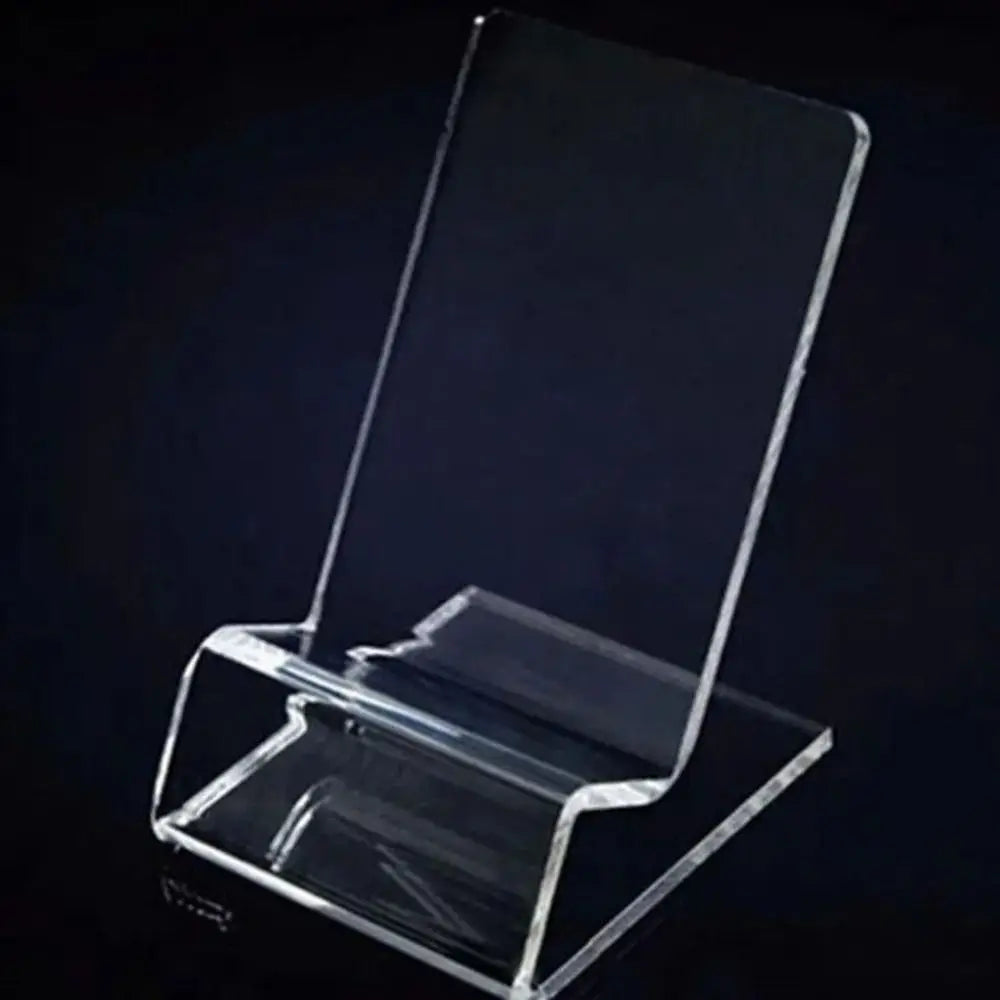 Suporte Acrílico Transparente Portátil para Telemóvel — Expositor de Secretária e Organizador de Escritório