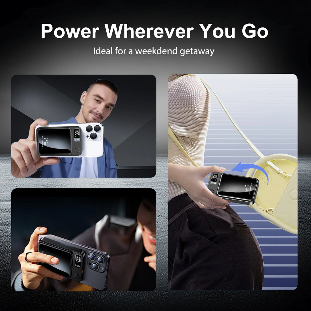 Power Bank Magnético Sem Fios 10000mAh 22.5W