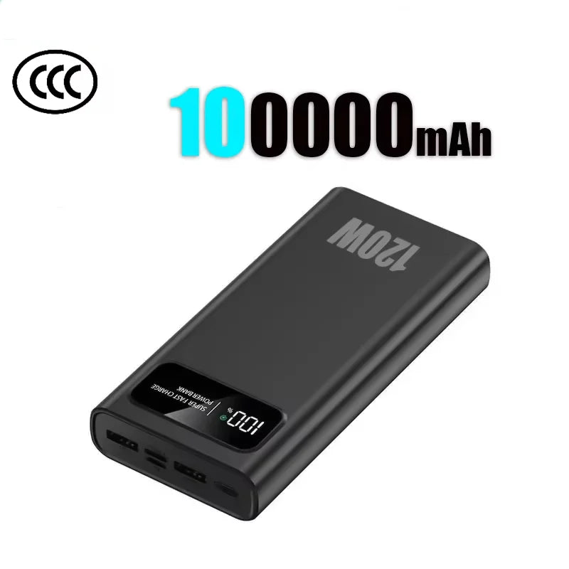Power Bank Lenovo 120W Alta Capacidade com Display Digital e 4 Interfaces