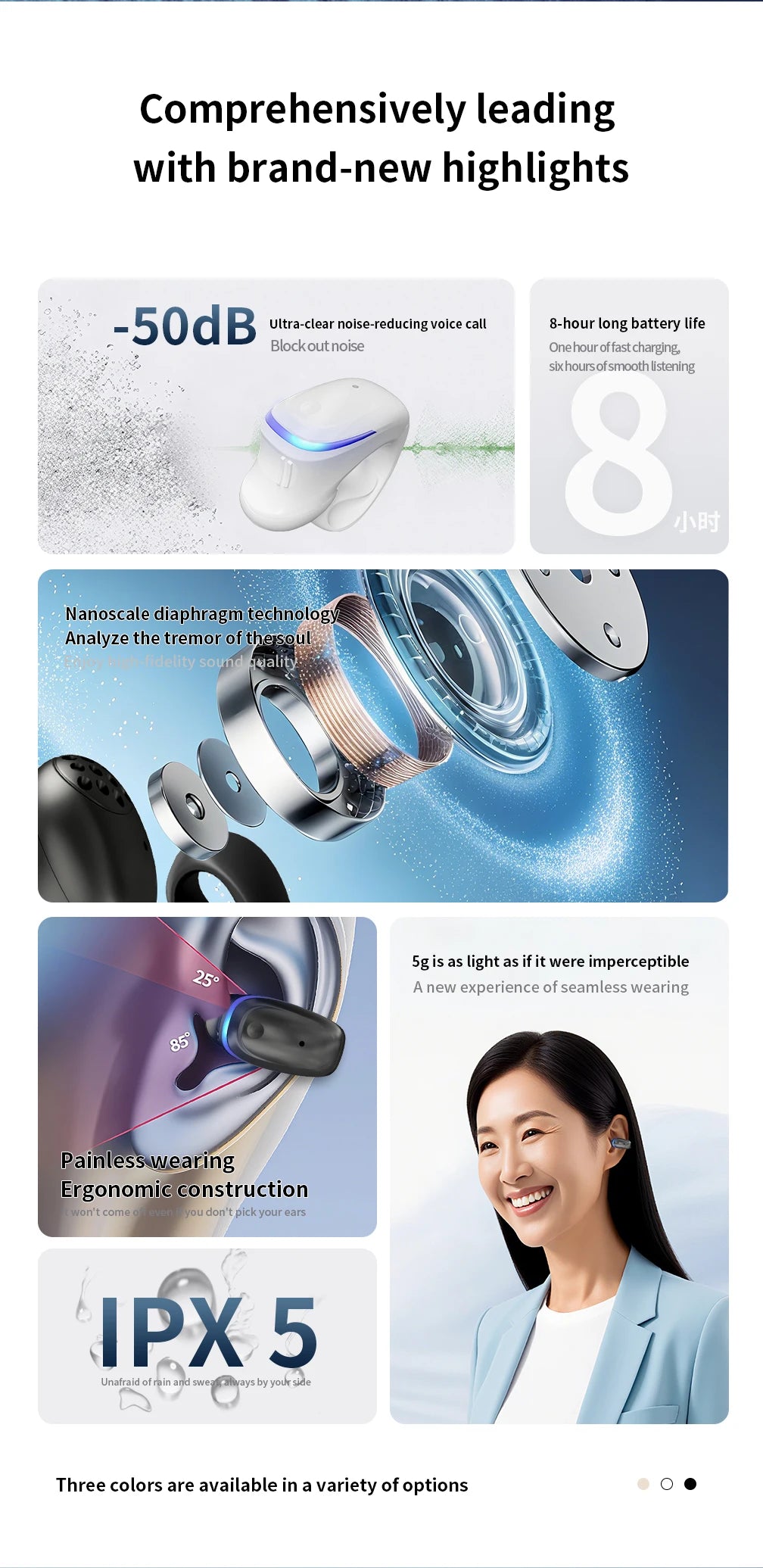 Auricular Bluetooth 5.3 Condução Óssea — Desportivo e Sem Fios