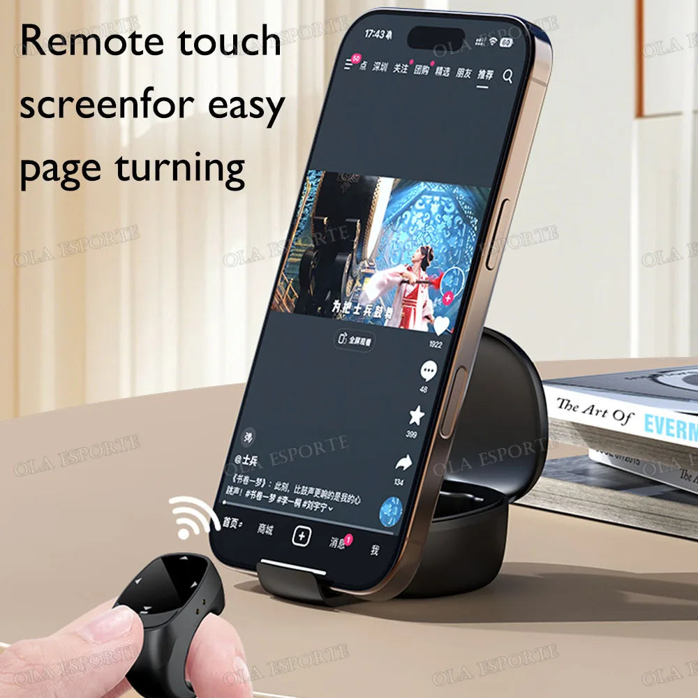 Smart Ring Multi-Funcional — Controlo Remoto Bluetooth 5.3, Scroll, Vídeo e Fotos para Smartphone
