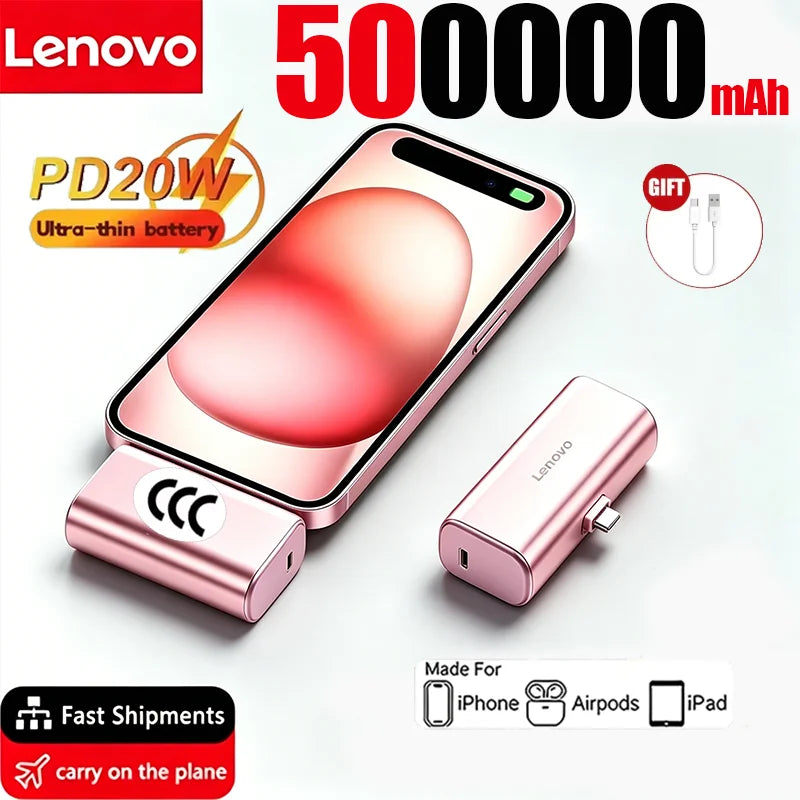 Power Bank Mini Lenovo 22.5W Carregamento Rápido