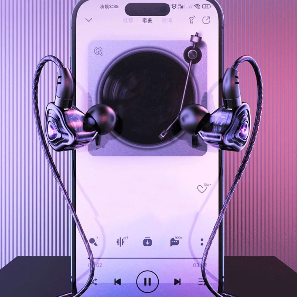 Auriculares HiFi 3.5mm com Microfone e Cancelamento de Ruído