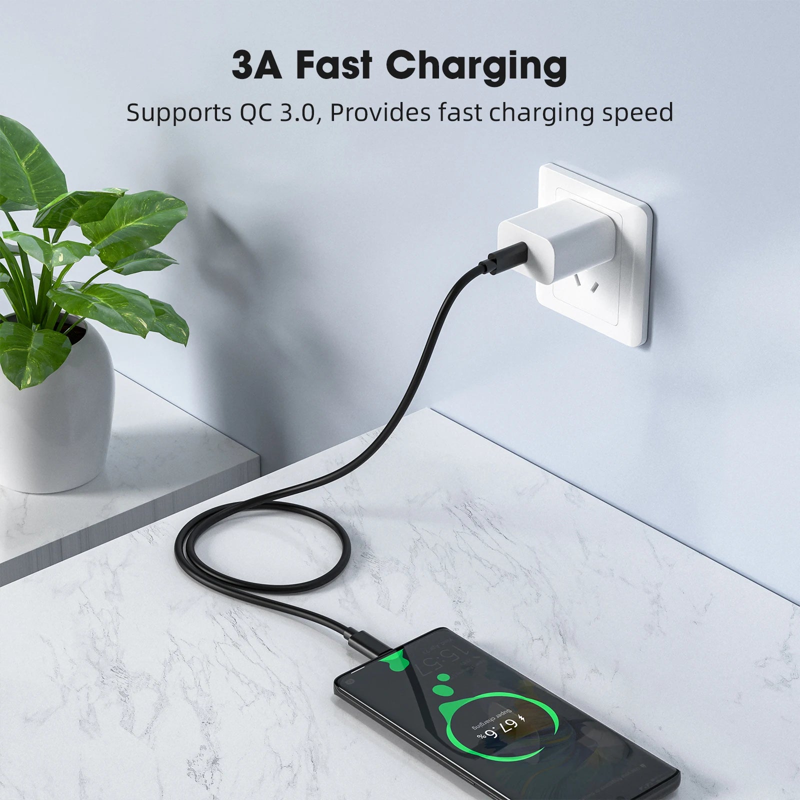 Cabo USB-C para USB-C 60W 10Gbps — Para MacBook, iPad e Laptop