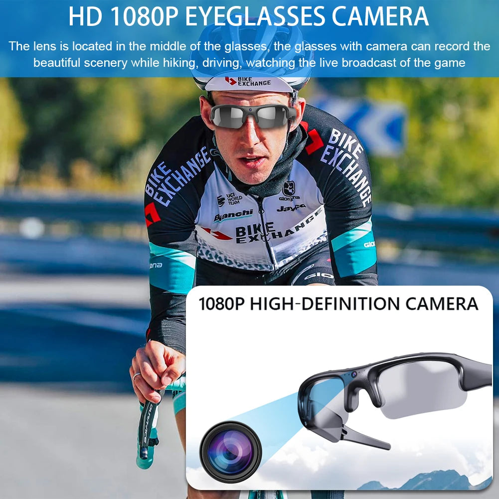 Óculos de Sol com Câmara WiFi 1080P — Gravação HD para Carro, Ciclismo, Caminhadas e Pesca