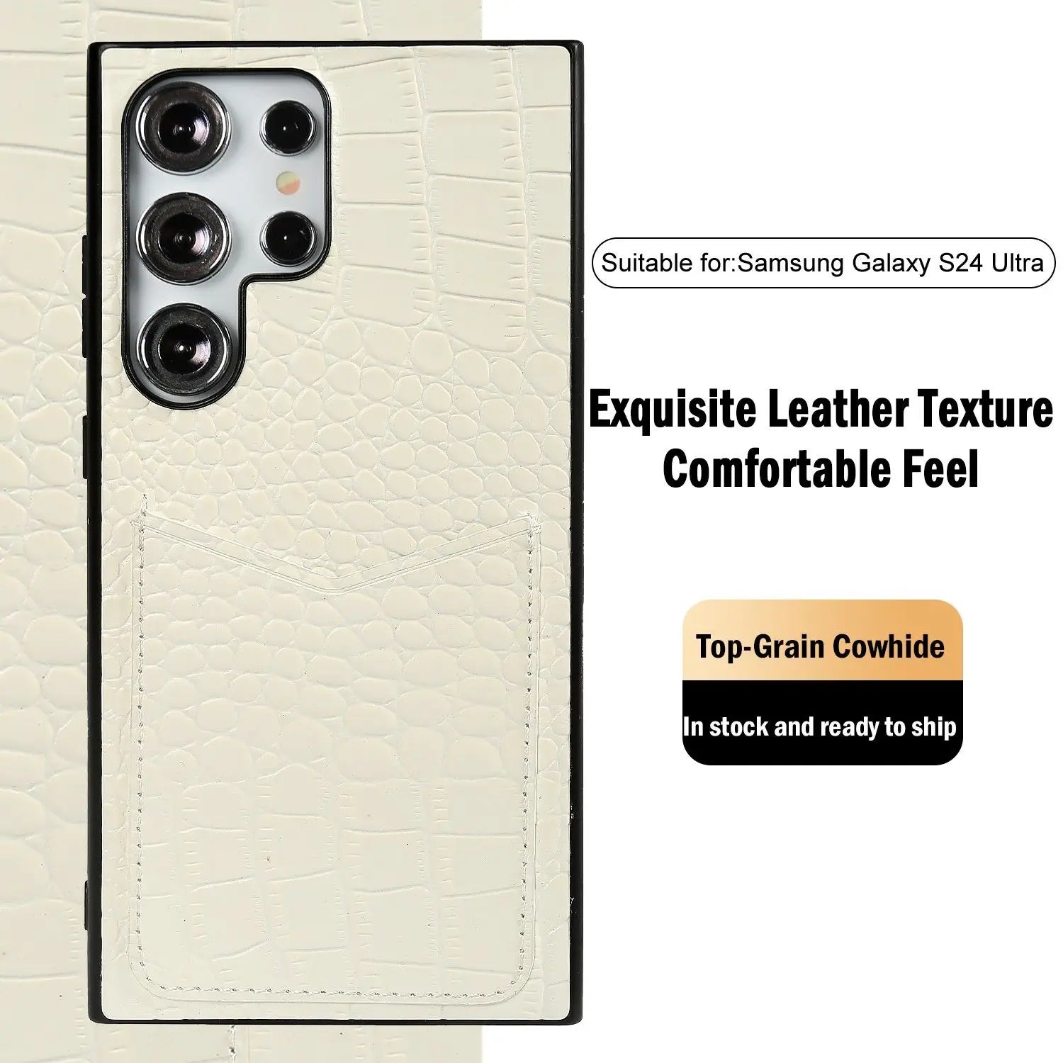 Capa Couro Genuíno com Porta-Cartões para Samsung Galaxy S Series