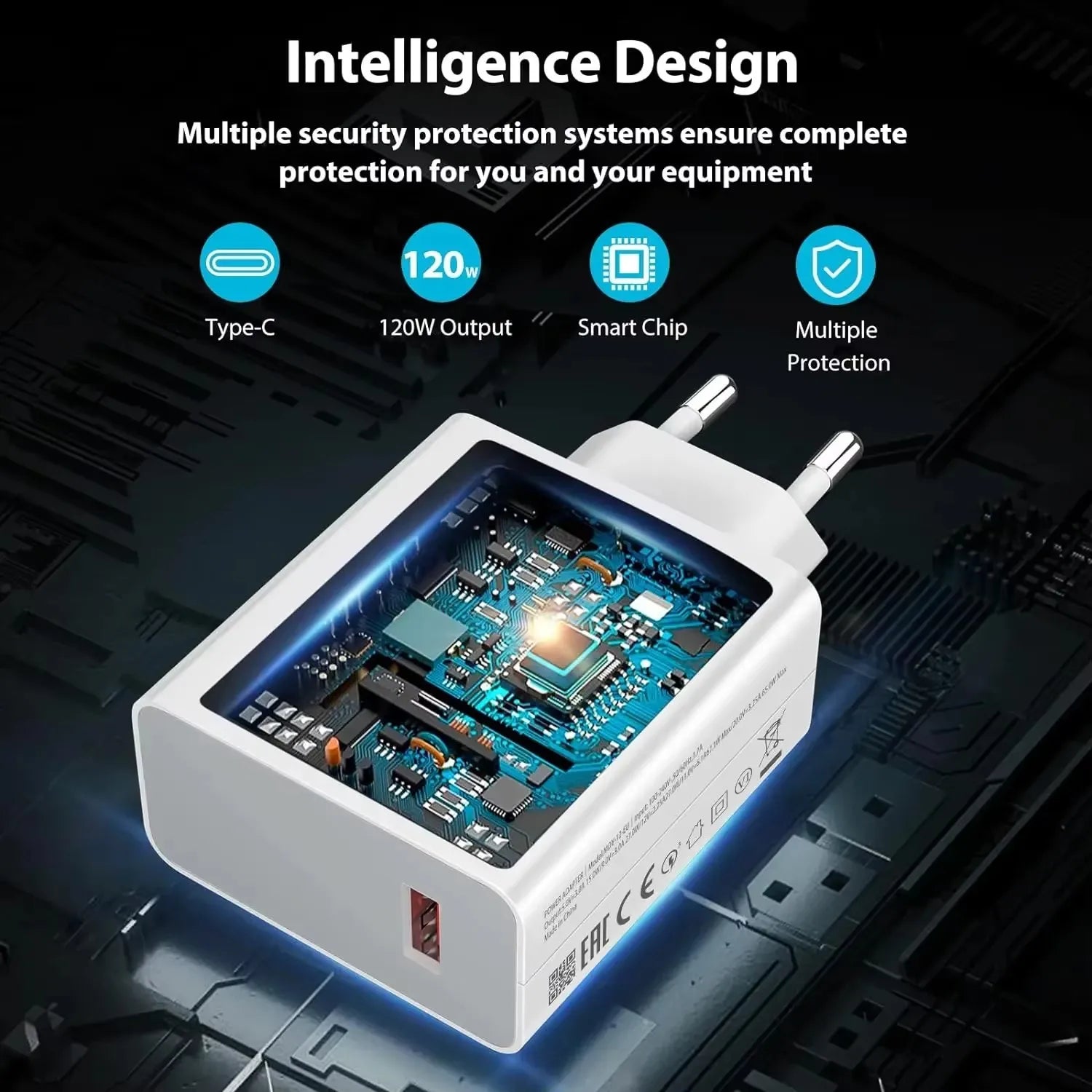 Carregador 120W Turbo para Xiaomi, Redmi e Poco com Cabo 6A