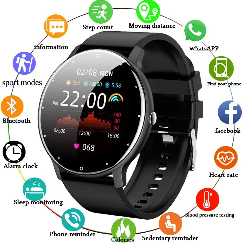 Smartwatch LIGE 2026 com Monitor Cardíaco e Fitness para Android e iOS