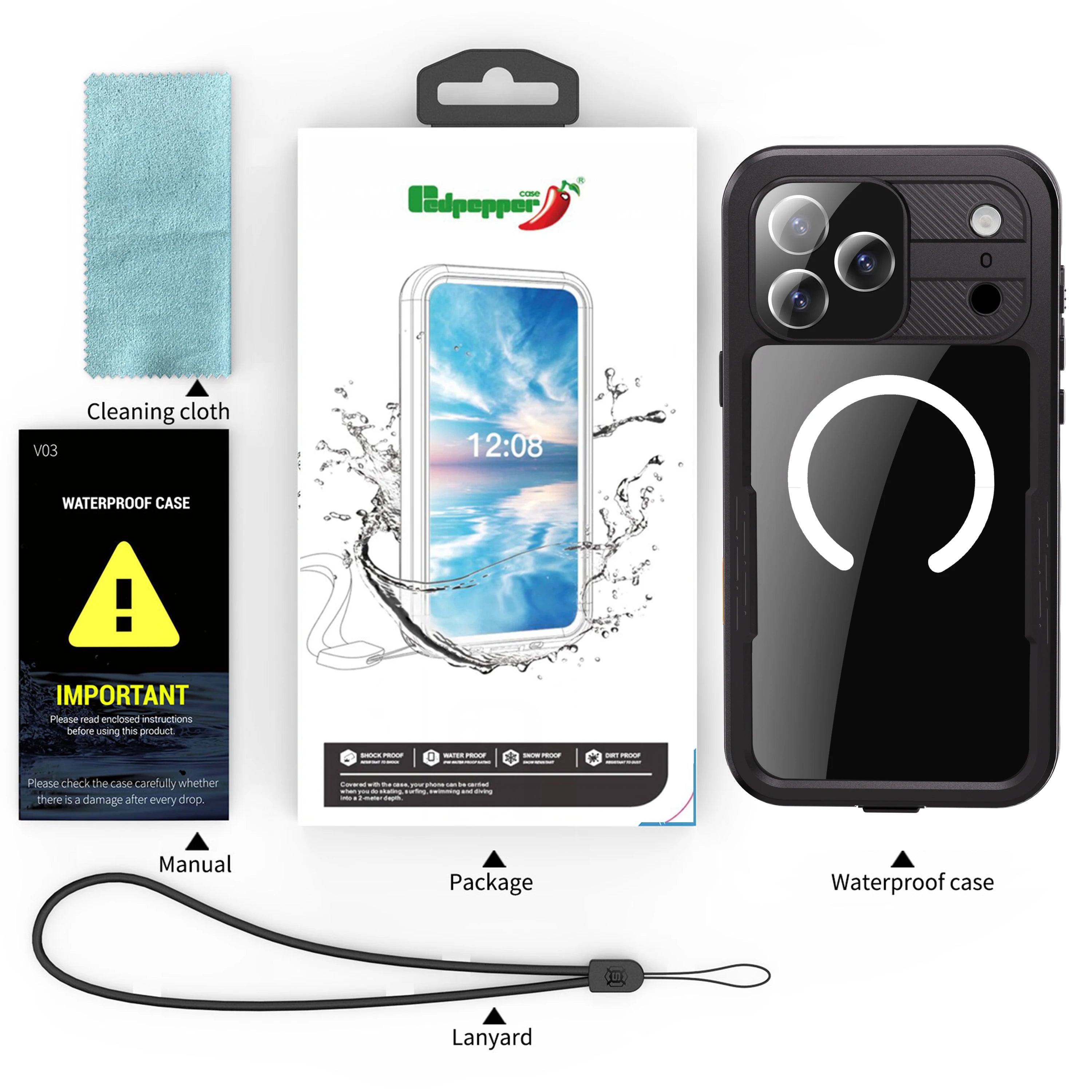 Capa Impermeável IP68 Magnética Shellbox para iPhone 17