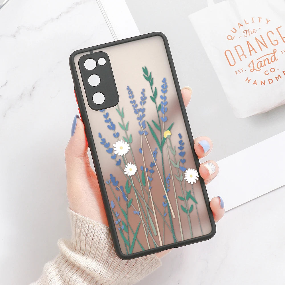 Capa Matte com Padrão Floral para Samsung Galaxy S Series