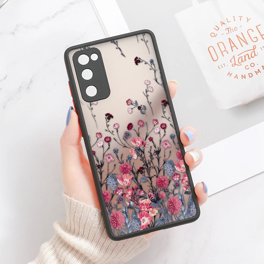 Capa Matte com Padrão Floral para Samsung Galaxy S Series