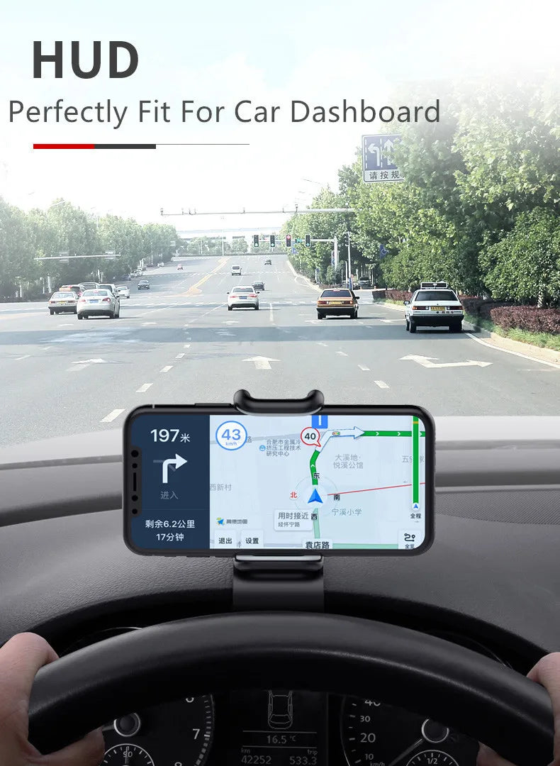 Suporte Telefónico para Carro 360° Rotativo — Dashboard Universal