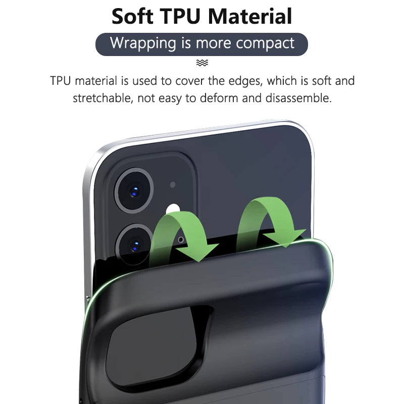 Battery Charger Case For iPhone 13 Pro Max 13 Mini Charging Case For iPhone 12 Pro Max 12 Mini Portable Power Bank Charger Cover