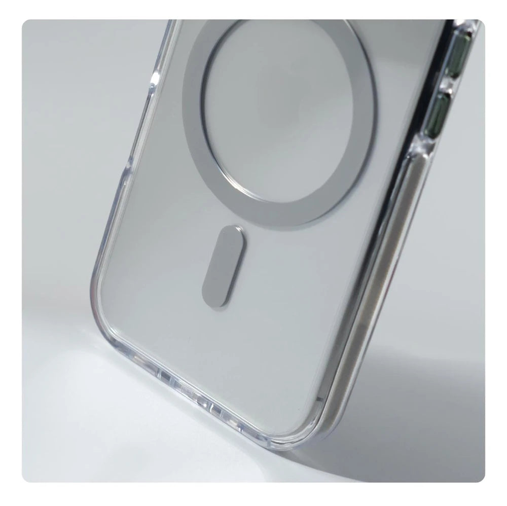 Capa Transparente Magnética com Suporte para iPhone 17 ao 12
