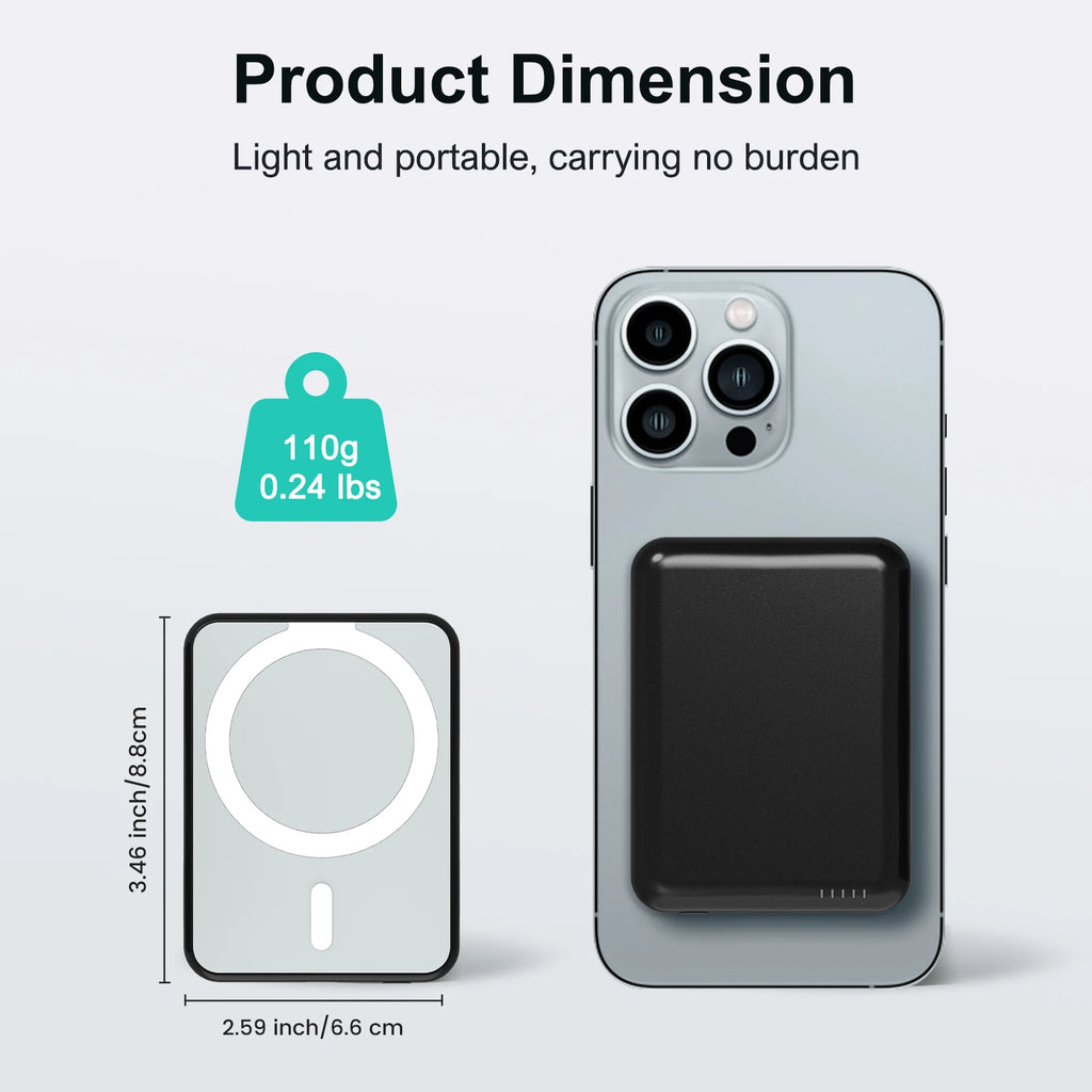 Power Bank Magnético Portátil 5000mAh 20W para iPhone 12-16