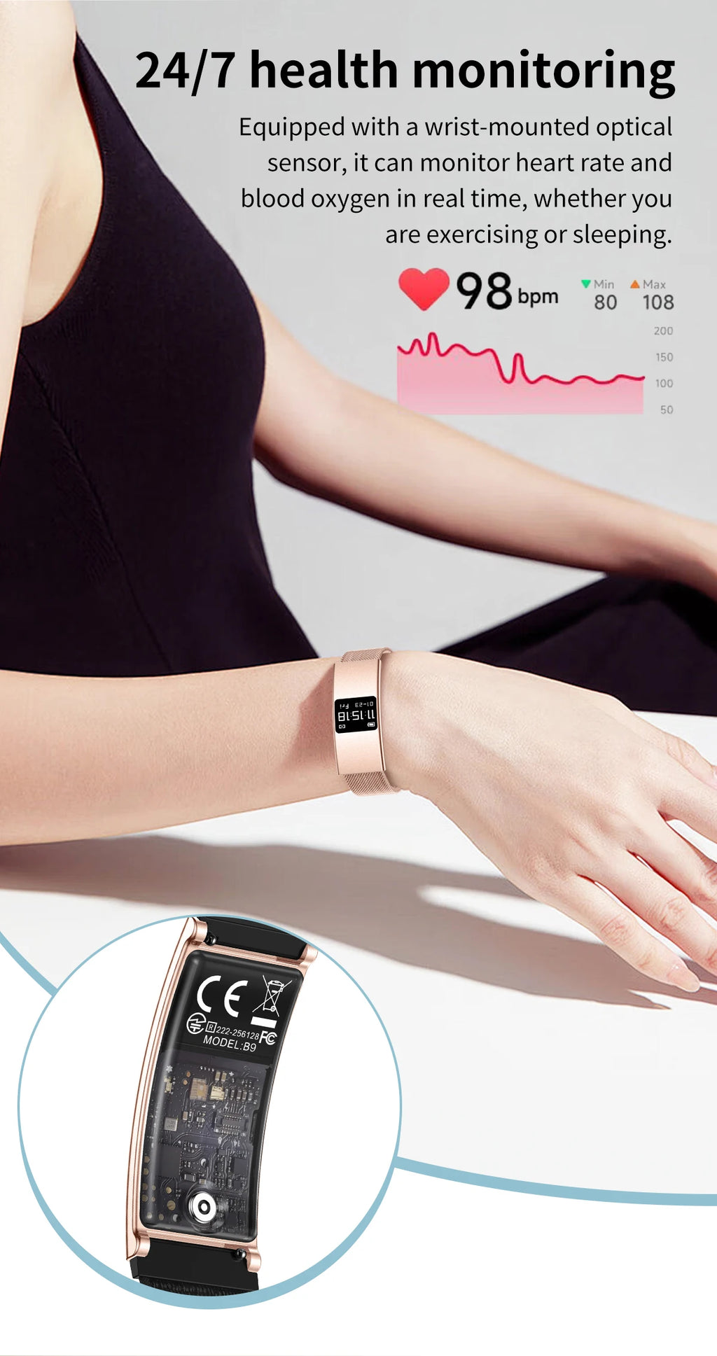 Smartwatch 2026 Estiloso — Múltiplos Modos de Exercício, IPX8 e Presente Perfeito
