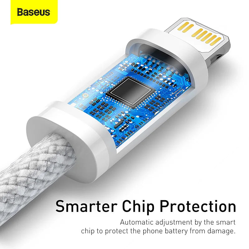 Cabo Baseus USB-C para iPhone 20W Carregamento Rápido — 1.2m/2m