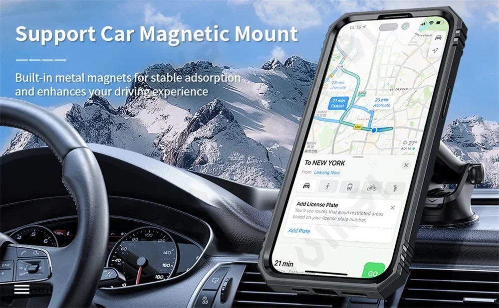 Capa com Tampa de Câmara Deslizante e Suporte 360º para iPhone