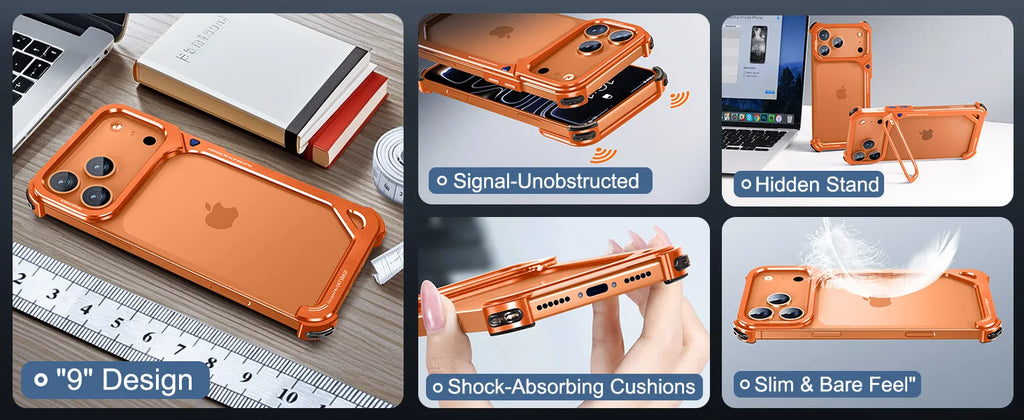 Capa Minimalista MagSafe com Suporte para iPhone 17 Pro Max