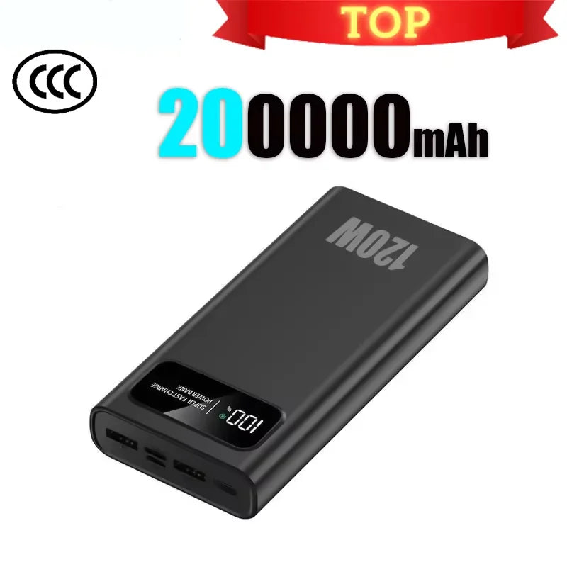 Power Bank Lenovo 120W Alta Capacidade com Display Digital e 4 Interfaces