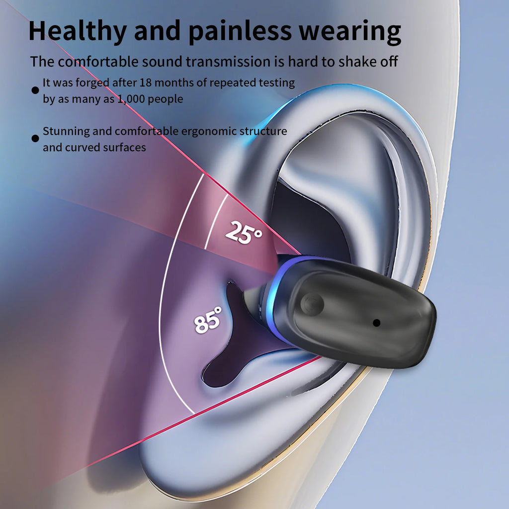 Auricular Bluetooth 5.3 Condução Óssea — Desportivo e Sem Fios