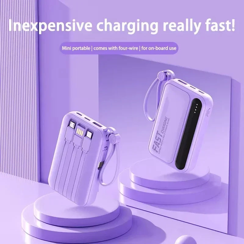 Power Bank Lenovo Mini 120W com 4 Cabos Integrados