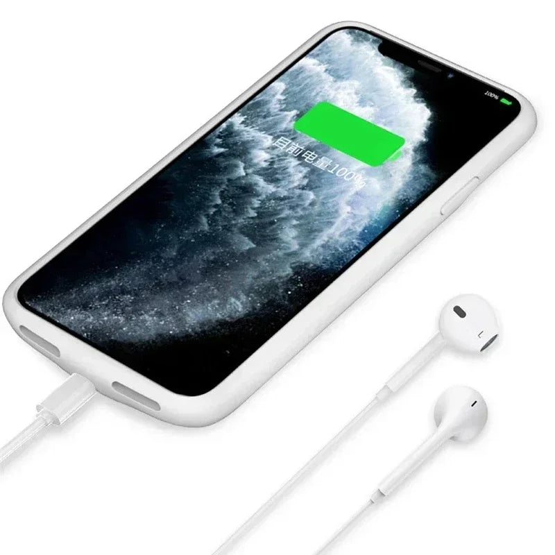 Capa com Bateria para iPhone 12, 11, X, XS, XR, 8, 7, 6 — Power Bank Integrado até 8000mAh com Áudio