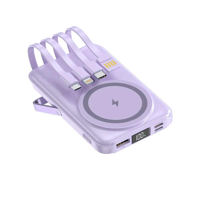 Power Bank MagSafe 20000mAh Carregamento Rápido Sem Fios com Suporte