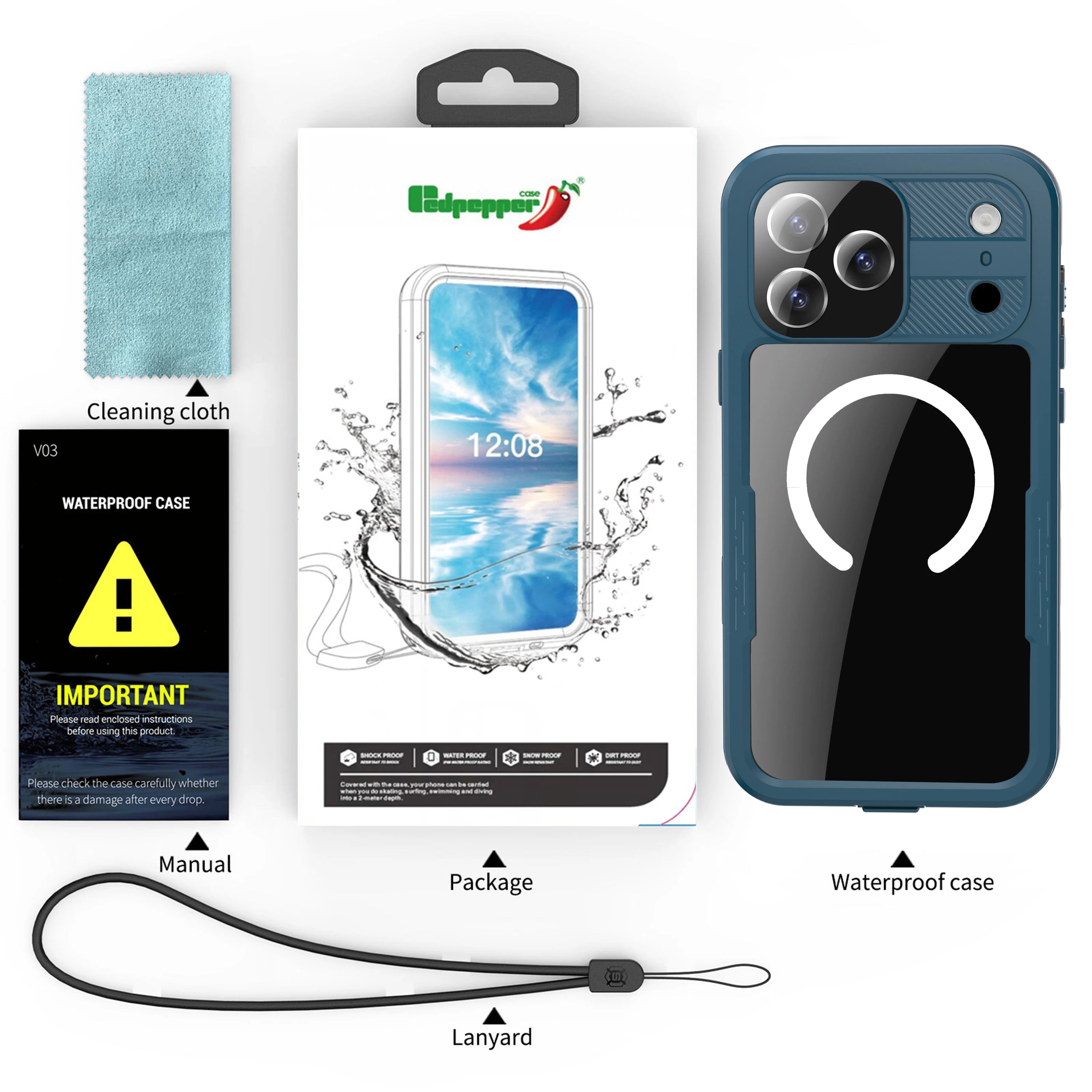 Capa Impermeável IP68 Magnética Shellbox para iPhone 17