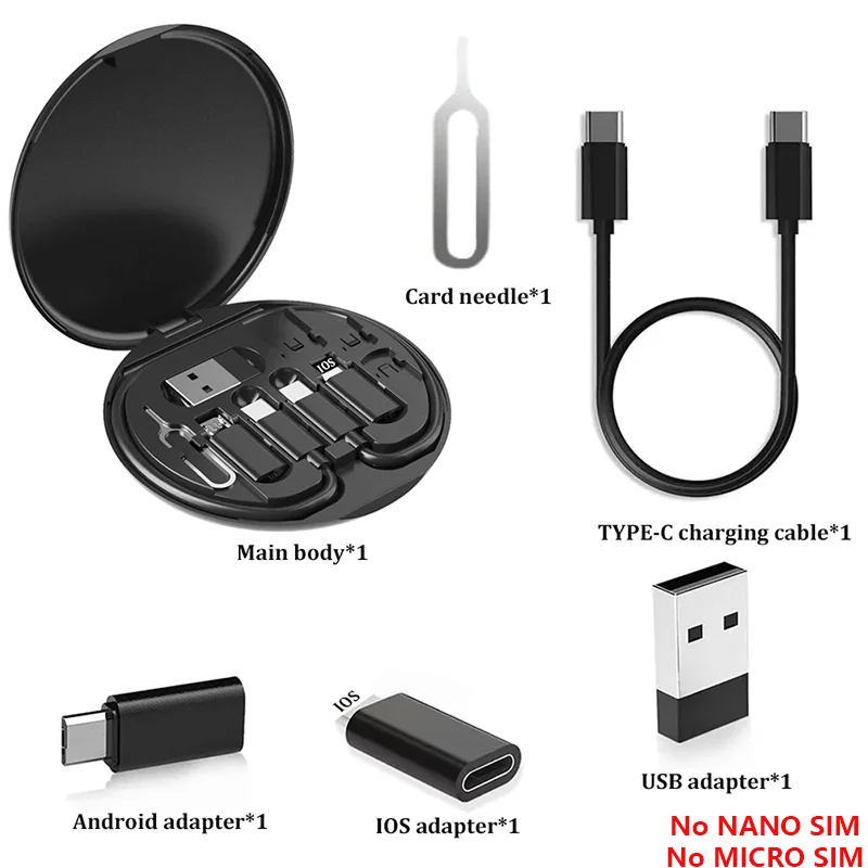Kit de Adaptadores USB-C 60W — Lightning, Micro USB e Type-C Tudo em Um