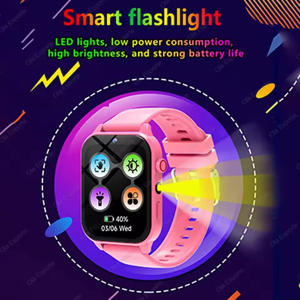 Smartwatch Infantil 2025 com 100+ Jogos — Ecrã HD, Música, Iluminação e Presente para Rapazes e Raparigas