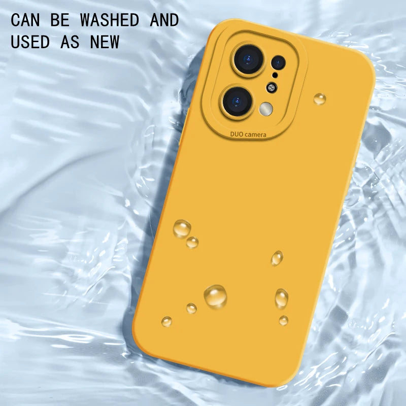 Fashion Lens Protection Liquid Silicone Phone Case for OPPO Find X5 X6 X7 Pro X3 Lite Built-in Fluff Shockproof Soft Cover Shell