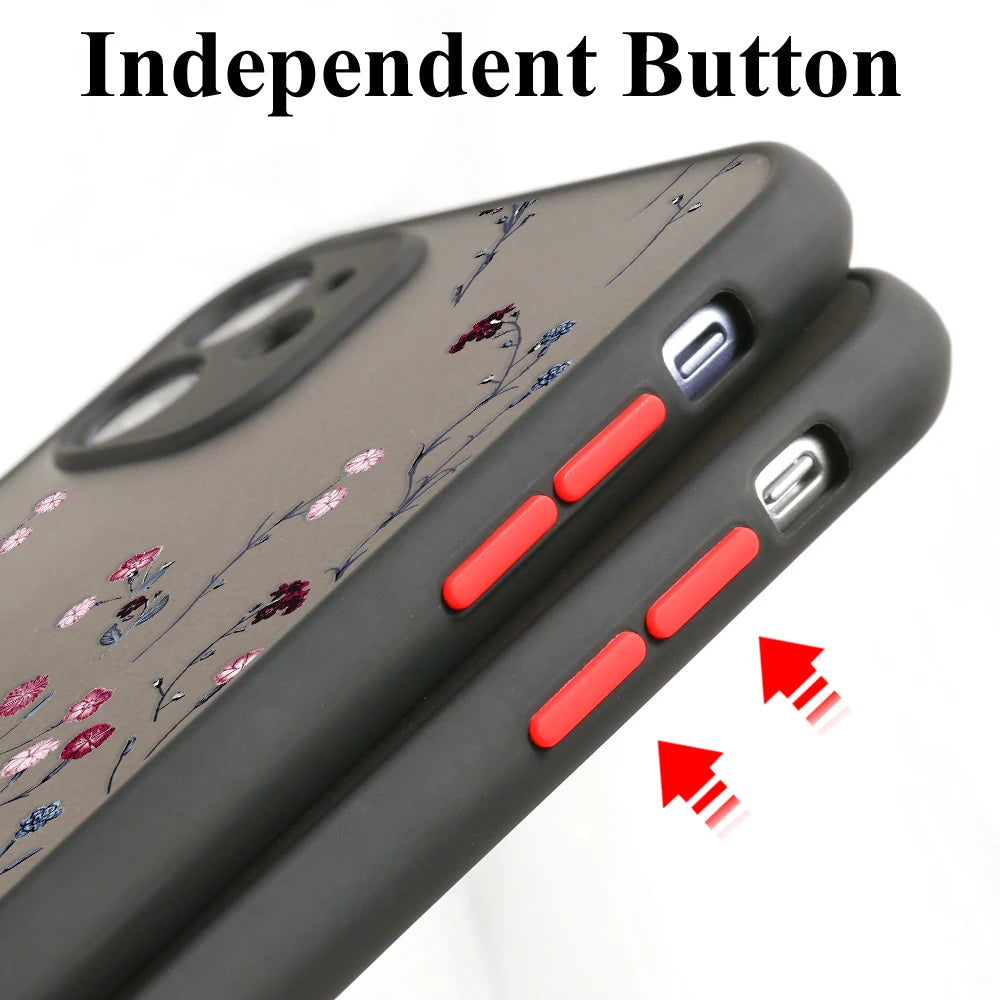 Capa Matte com Padrão Floral para Samsung Galaxy S Series