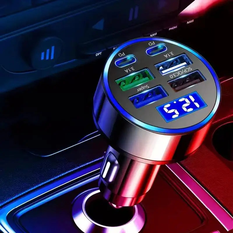 Carregador de Carro 4 Portas USB com Quick Charge 3.0 e PD