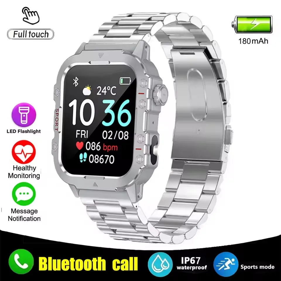 Smartwatch Bluetooth 1.44'' com Monitor de Saúde, Oxigénio e Pressão