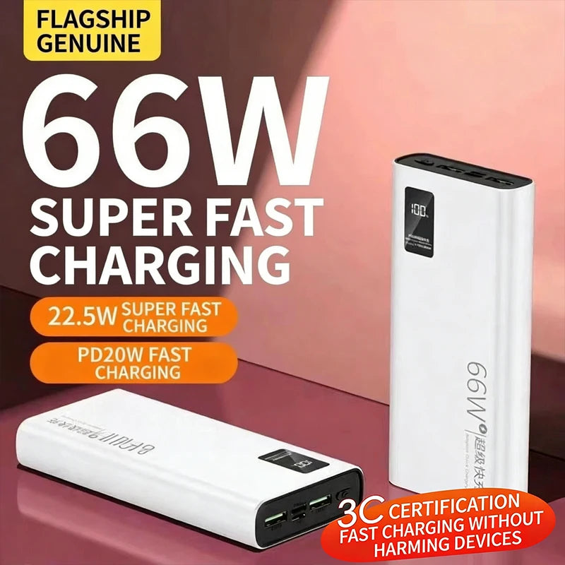 Power Bank Lenovo 20000mAh 66W Carregamento Bidirecional com Display Digital