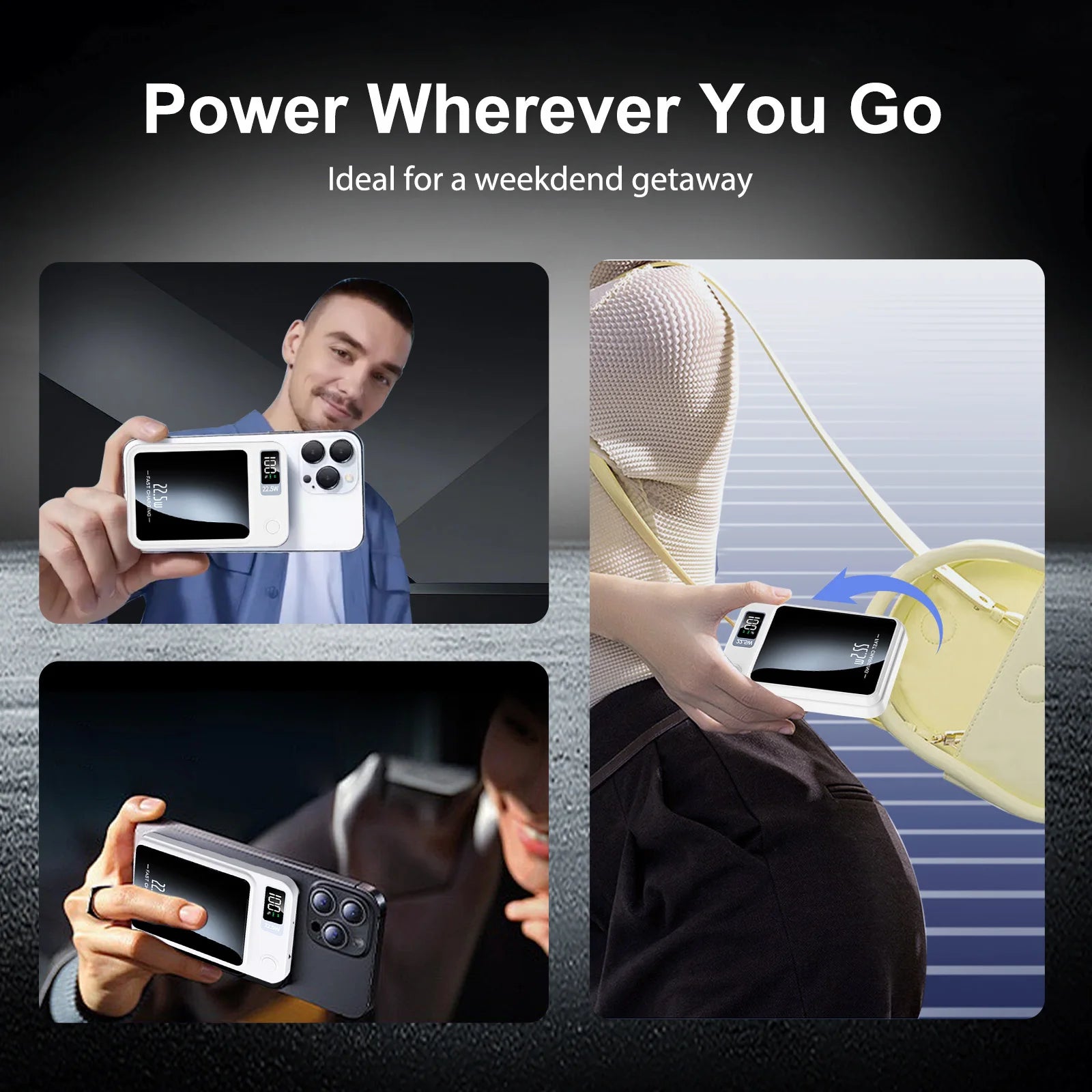 Power Bank Magnético Sem Fios 10000mAh 22.5W