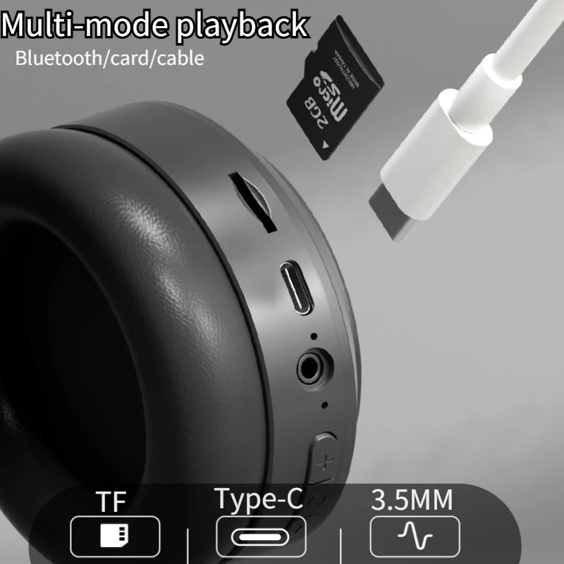 Headphones Over-Ear Bluetooth 5.3 HiFi M5 — Gaming, Desporto e Redução de Ruído