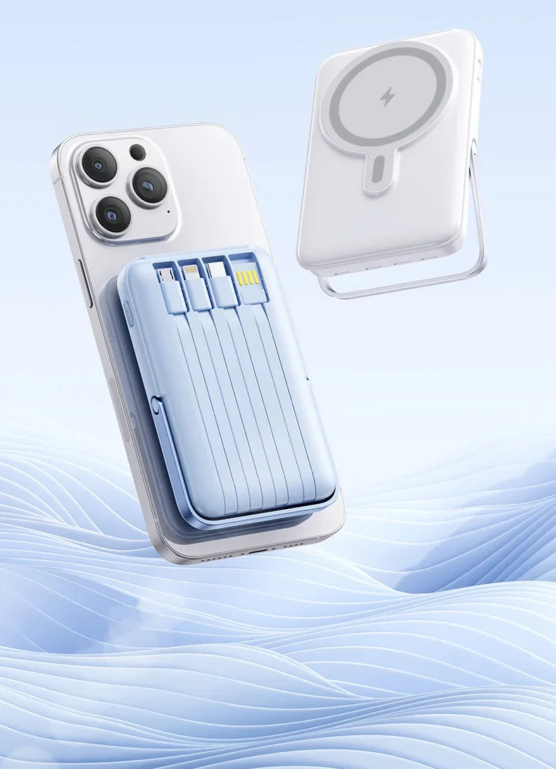 Power Bank MagSafe 20000mAh Carregamento Rápido Sem Fios com Suporte
