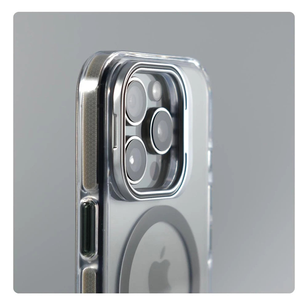 Capa Transparente Magnética com Suporte para iPhone 17 ao 12