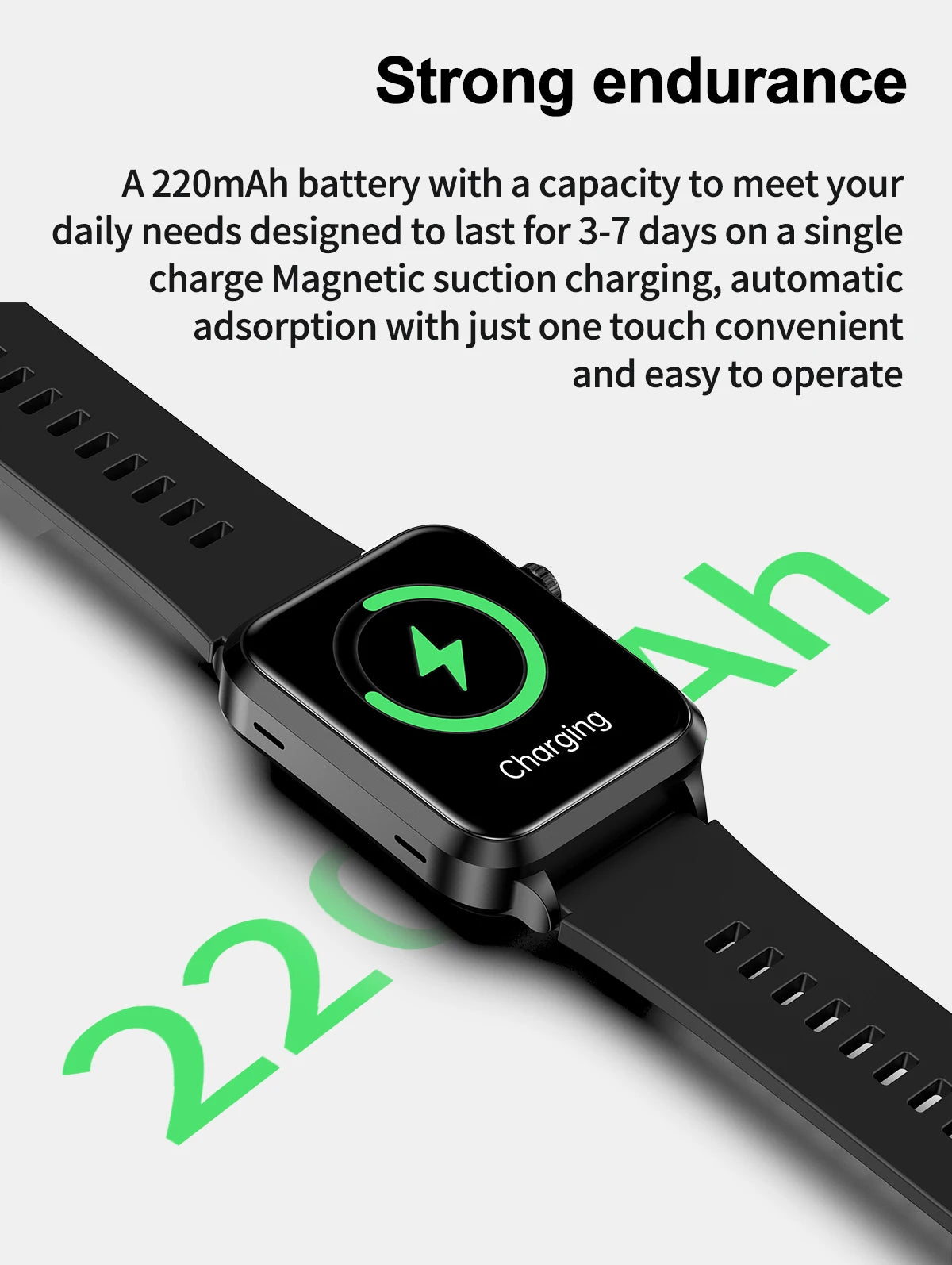 Smartwatch Masculino Quadrado AMOLED — Chamadas Bluetooth, Saúde Completa e Design Premium