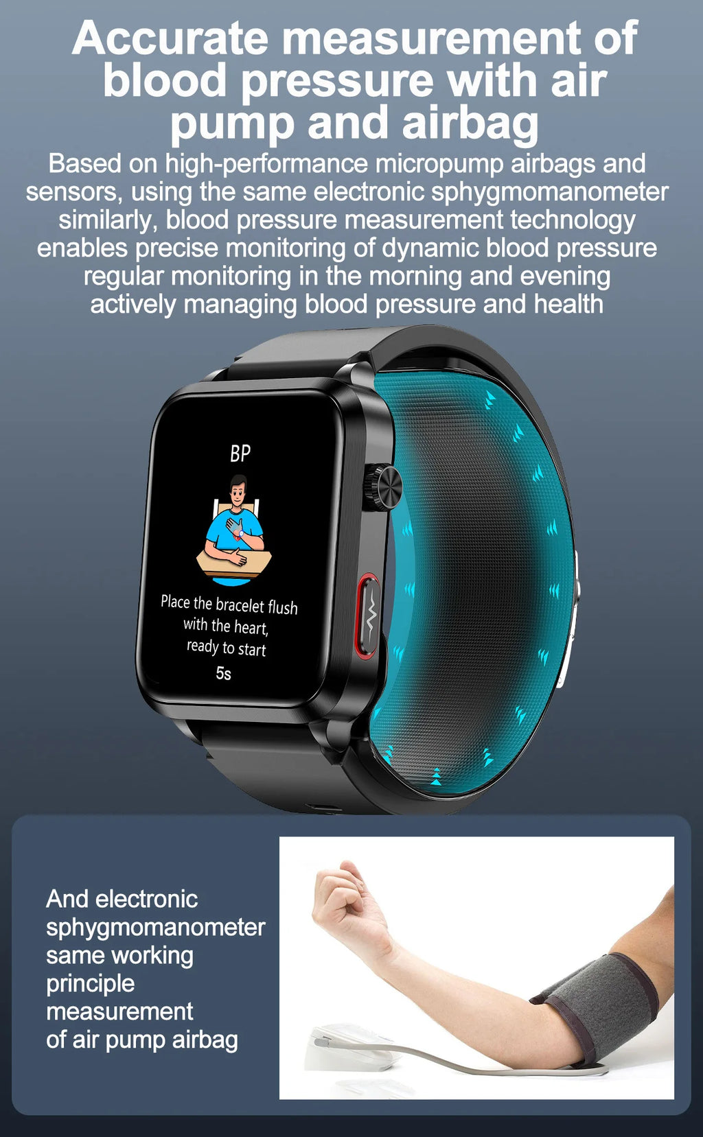 Smartwatch Masculino Quadrado AMOLED — Chamadas Bluetooth, Saúde Completa e Design Premium