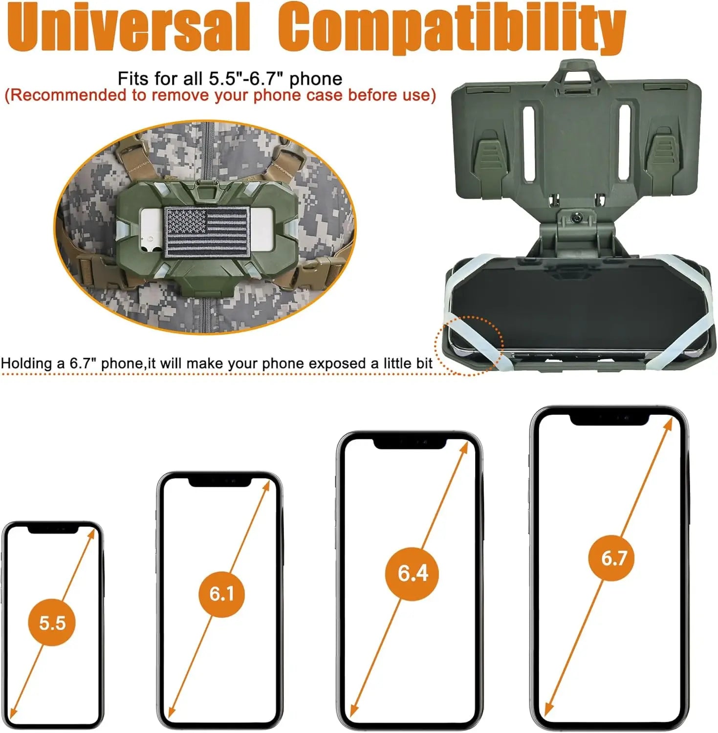 Suporte Tático MOLLE para Telefónico — Navegação e Airsoft
