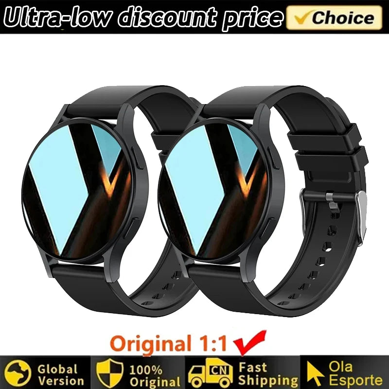 Smartwatch Ultra Fino em Aço Inoxidável — Design Slim Premium, Saúde Completa e Notificações