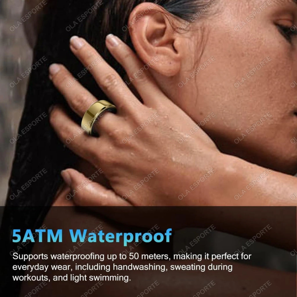 Smart Ring 2025 — Pressão Arterial, Frequência Cardíaca, Sono, IP68 e 5ATM para Homem e Mulher