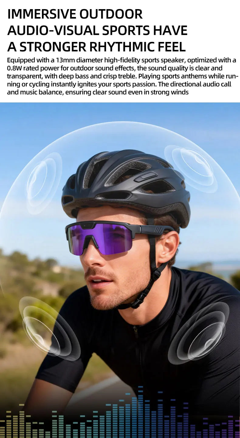 Óculos Inteligentes IA com Câmara 4K HD — 8MP, Anti-vibração, Tradução em Tempo Real e Desporto Outdoor